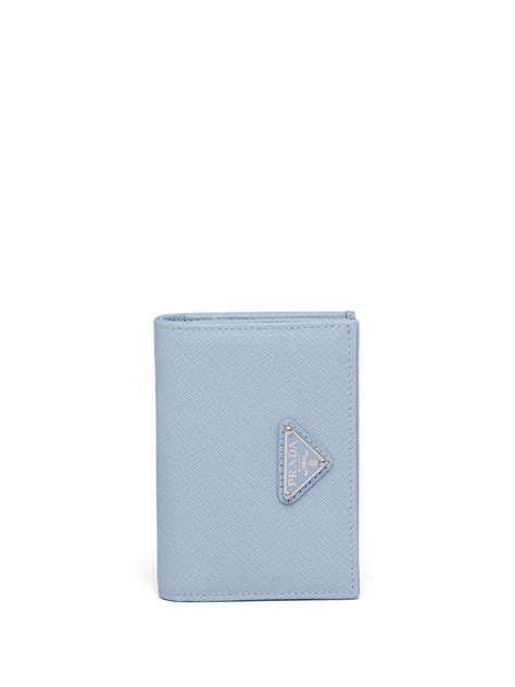 prada blue logo wallet